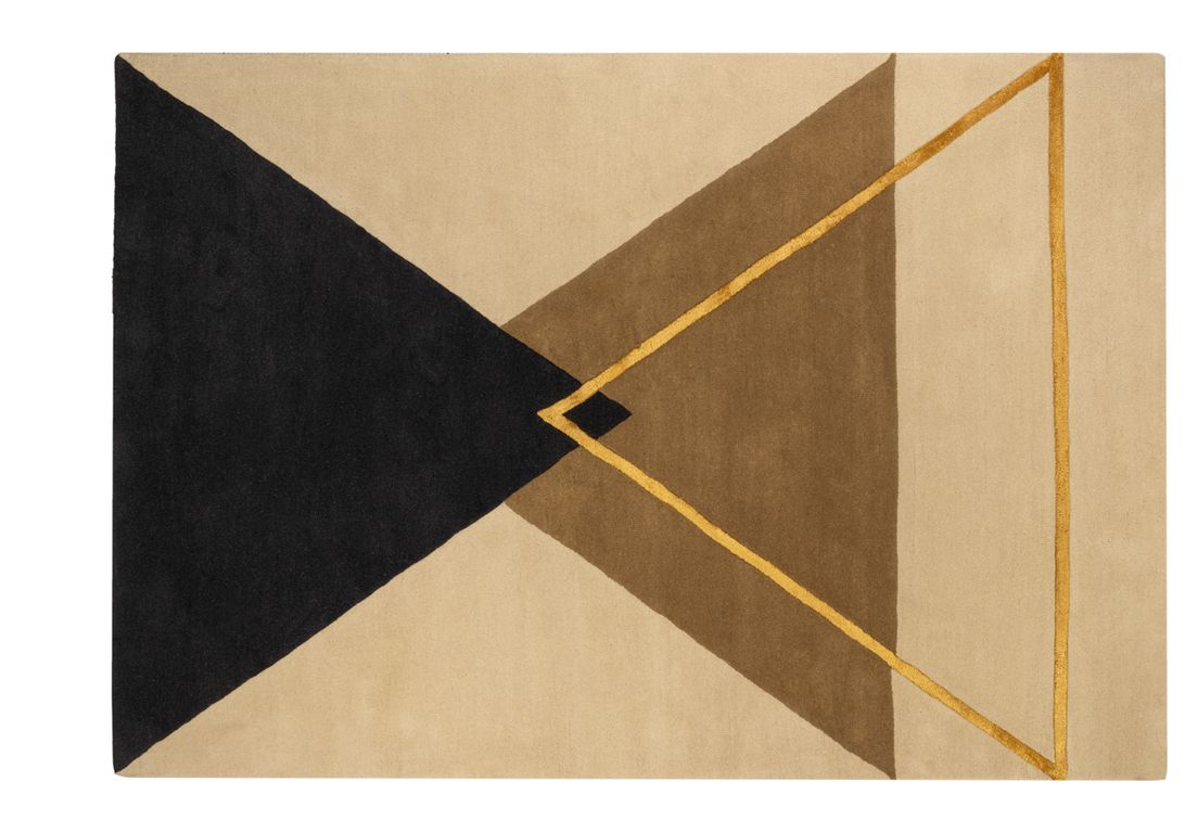 Tapis BAKTUS , géométrique  beige noir taupe