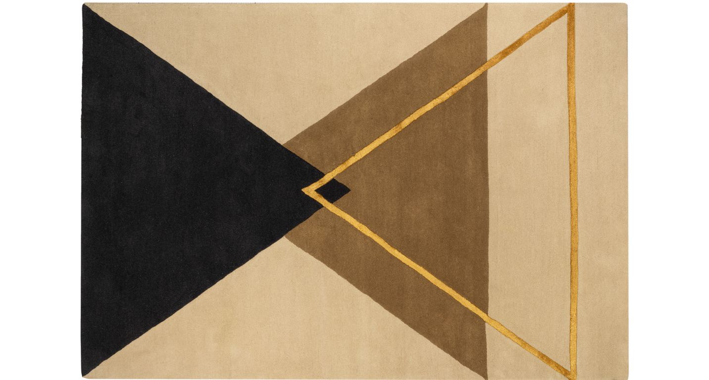 Tapis BAKTUS , géométrique  beige noir taupe