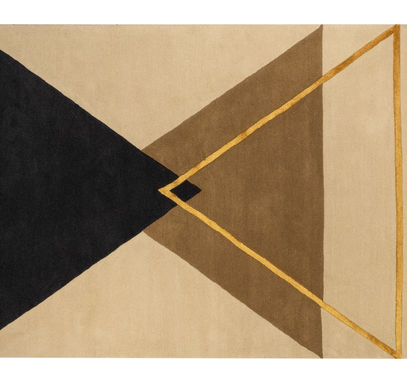 Tapis BAKTUS , géométrique  beige noir taupe