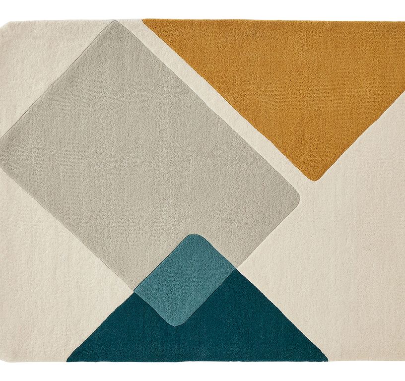 Tapis ZADDIG , géométrique  beige jaune gris