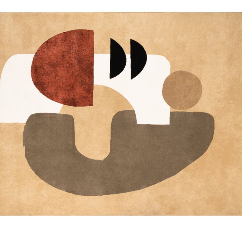 Tapis ZENIA , géométrique  beige