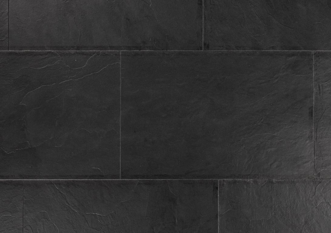 Sol stratifié QS MUSE Quick Step, aspect Carrelage Ardoise noire, dalle 39.60 x 120.00 cm