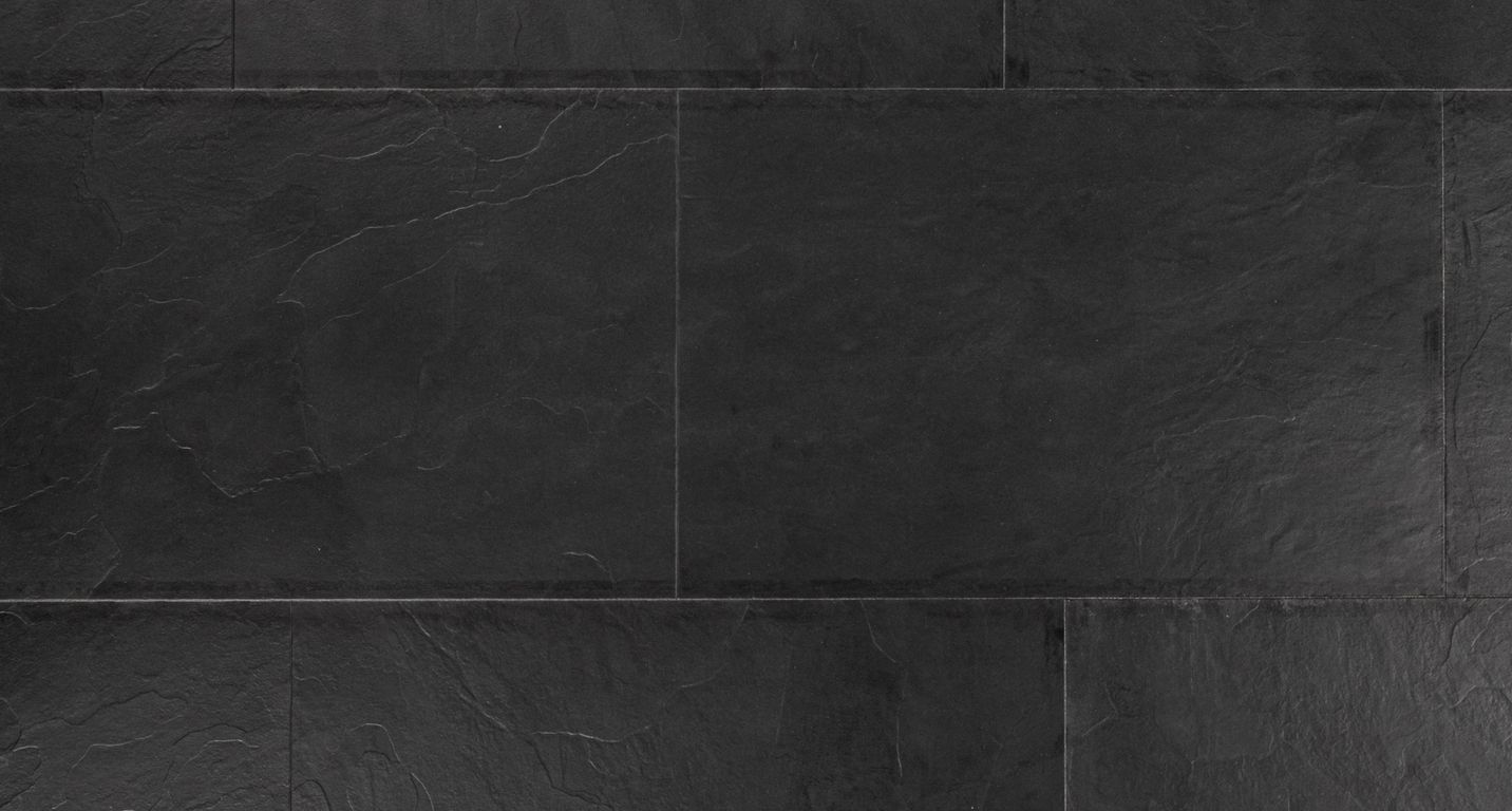 Sol stratifié QS MUSE Quick Step, aspect Carrelage Ardoise noire, dalle 39.60 x 120.00 cm