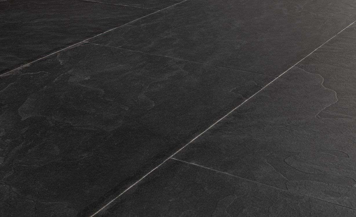 Sol stratifié QS MUSE Quick Step, aspect  Ardoise noire, dalle 39.60 x 120.00 cm