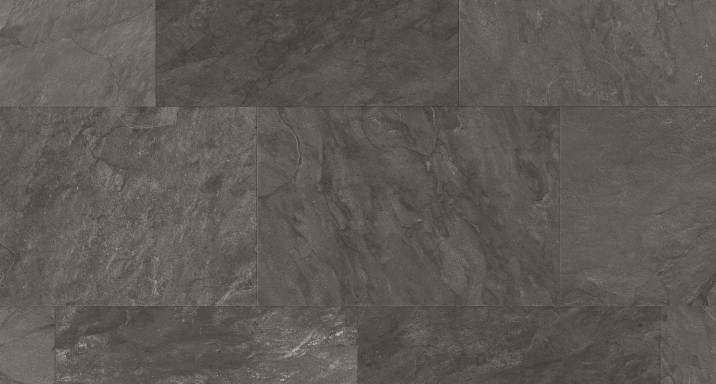 Sol stratifié QS MUSE Quick Step, aspect Carrelage Ardoise grise, dalle 39.60 x 120.00 cm