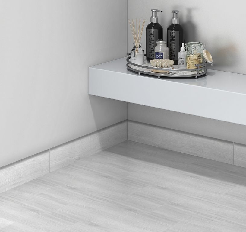 Plinthe carrelage PL CHICAGO , aspect bois blanc, h 7.00 x L 60.00 cm