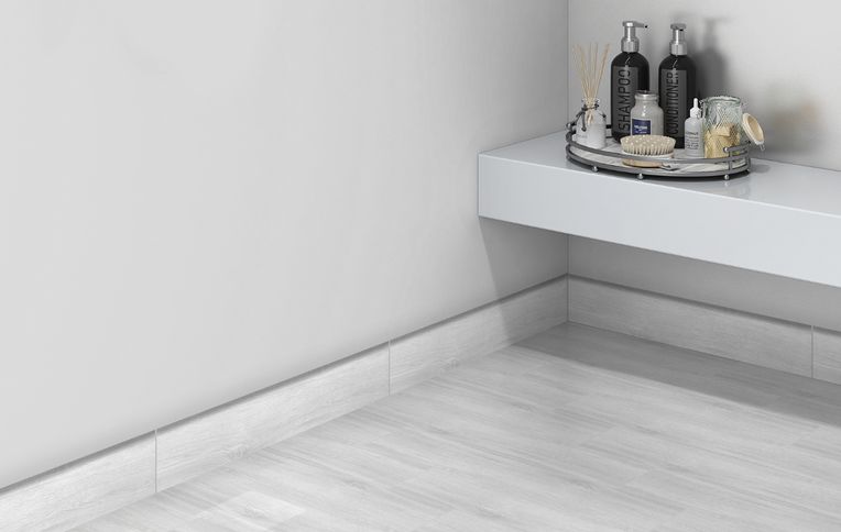 Plinthe carrelage PL CHICAGO , aspect bois blanc, h 7.00 x L 60.00 cm