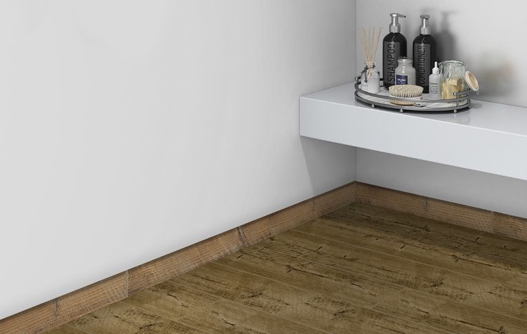 Plinthe carrelage PL CHALET, aspect bois naturel, h 6.00 x L 120.00 cm