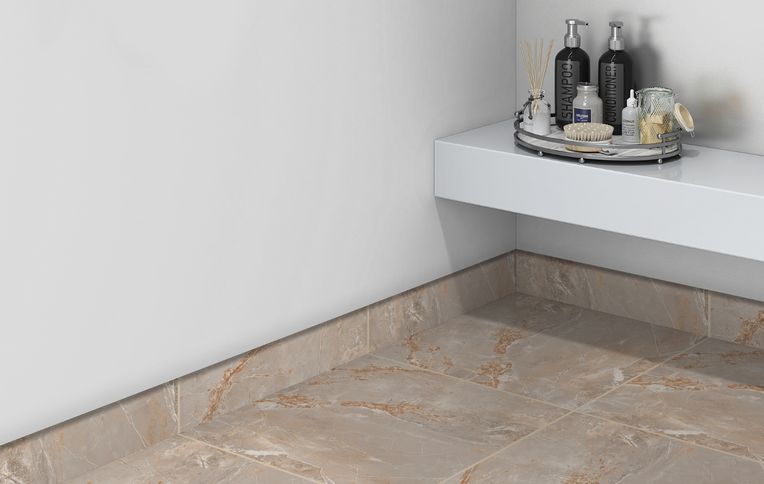 Plinthe carrelage PL RENAISSANCE, aspect marbre beige, h 7.00 x L 60.00 cm