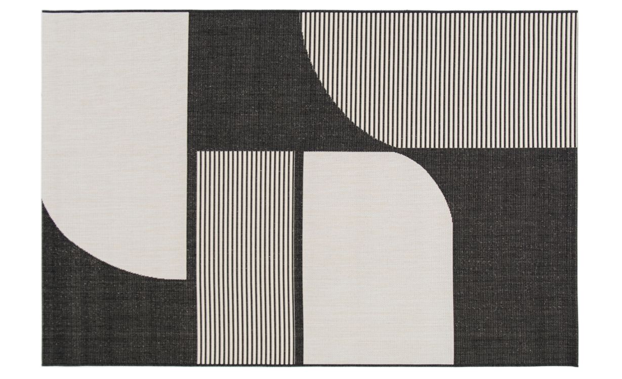 Tapis EZIO , géométrique Noir et blanc