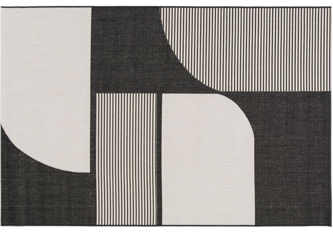 Tapis EZIO , géométrique  Noir et blanc