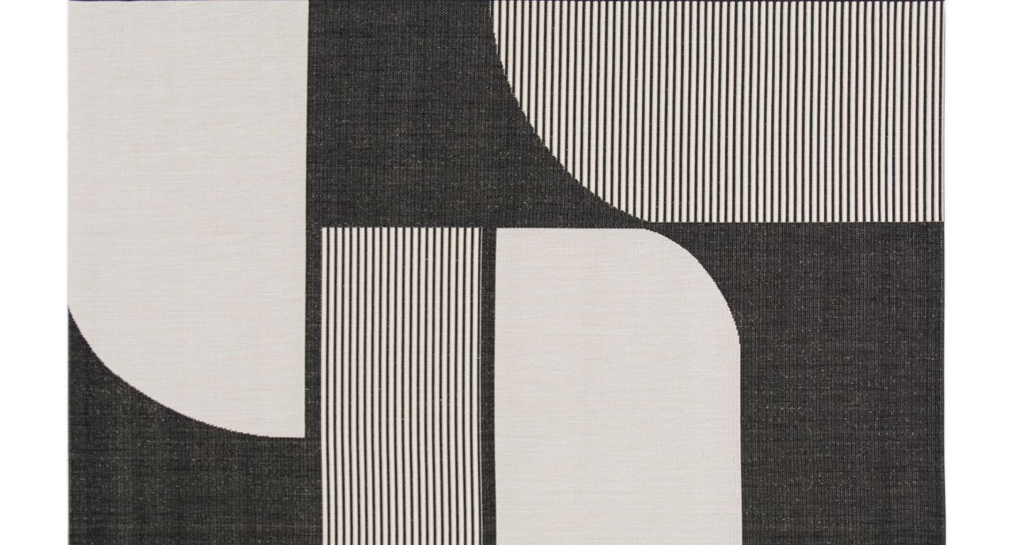 Tapis EZIO , géométrique  Noir et blanc