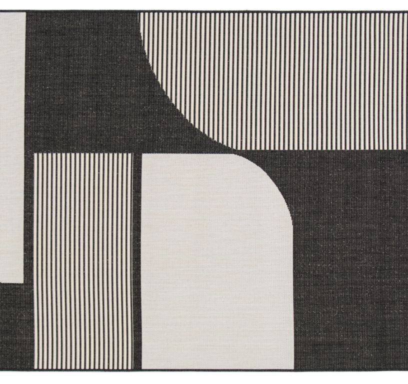 Tapis EZIO , géométrique  Noir et blanc