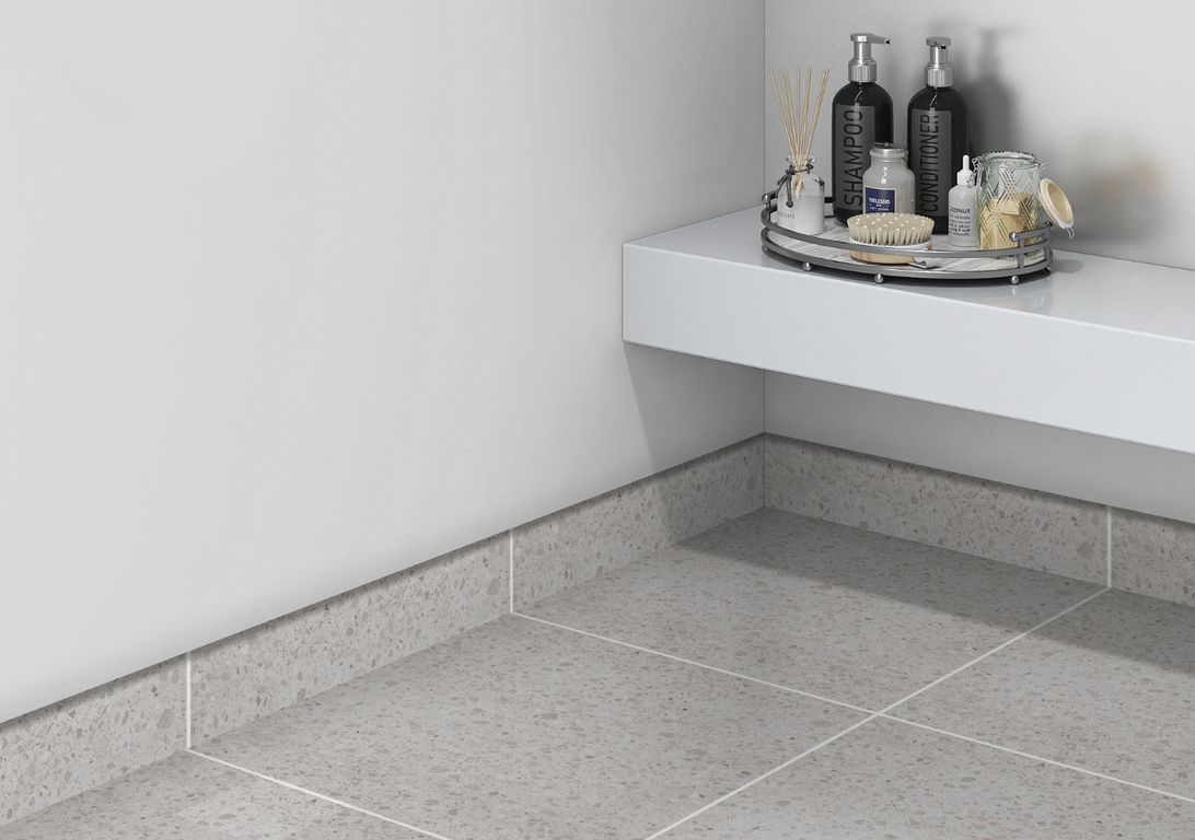 Plinthe carrelage PL GRANITO, aspect pierre gris, h 7.00 x L 60.00 cm