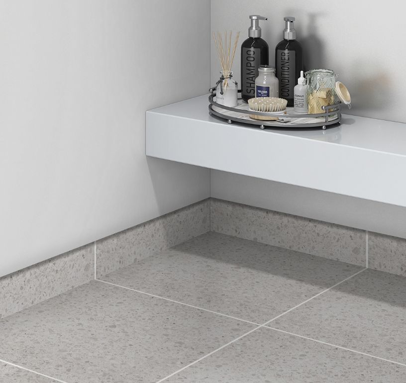 Plinthe carrelage PL GRANITO, aspect pierre gris, h 7.00 x L 60.00 cm