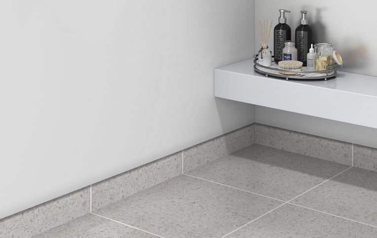 Plinthe carrelage PL GRANITO, aspect pierre gris, h 7.00 x L 60.00 cm