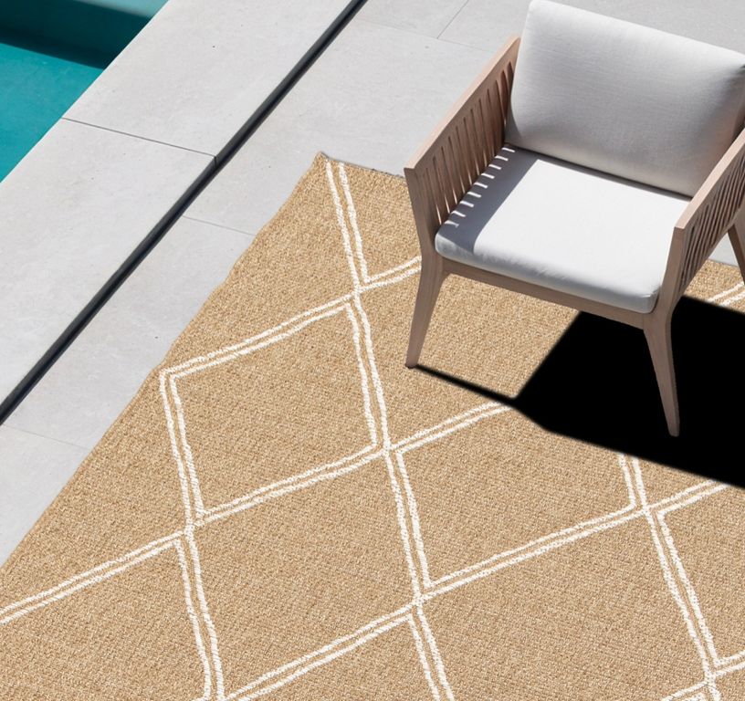 Tapis SELENA , berbère  Naturel et blanc