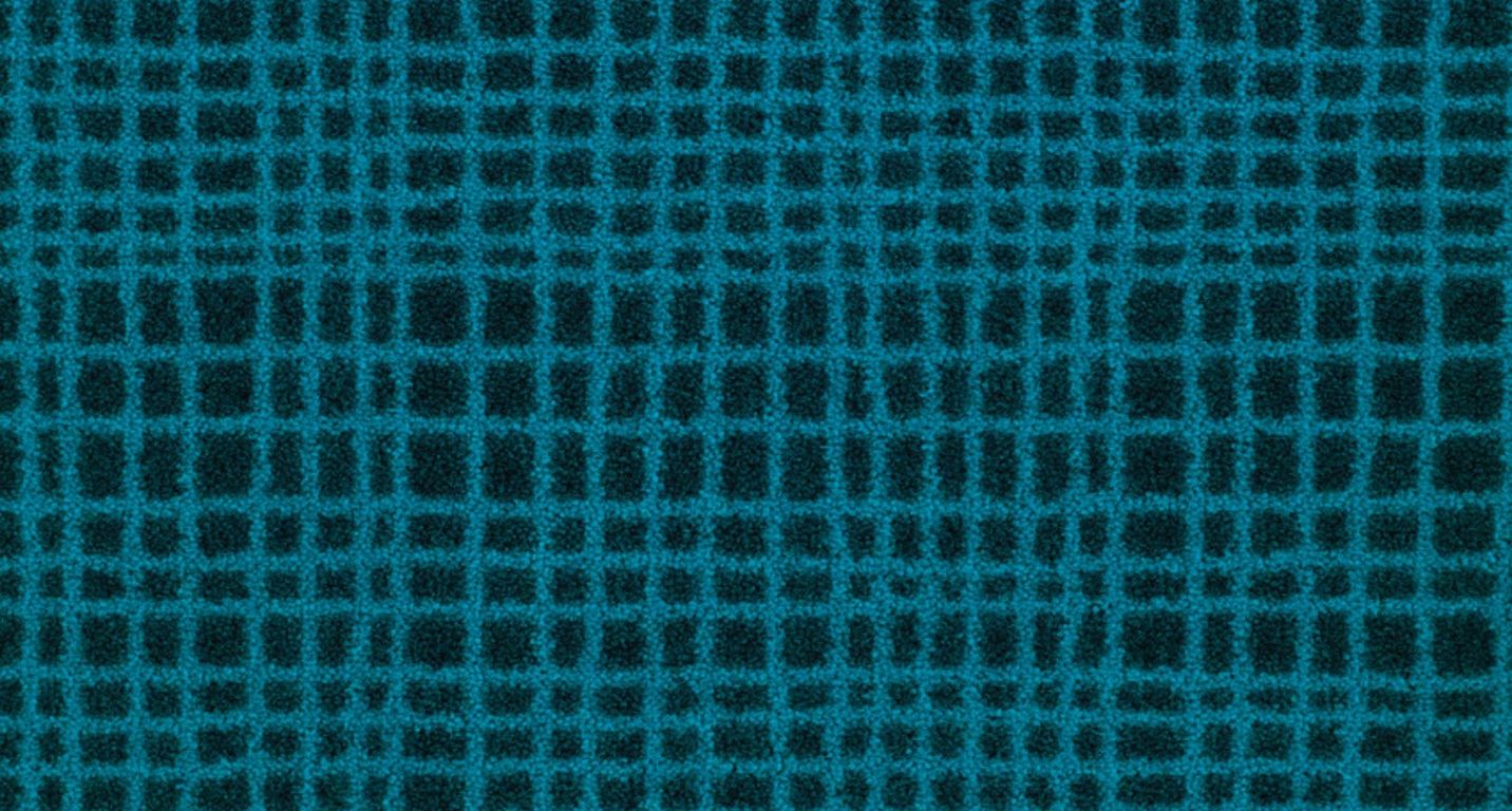 Moquette velours LINEDESIGN, col turquoise, rouleau 4.00 m
