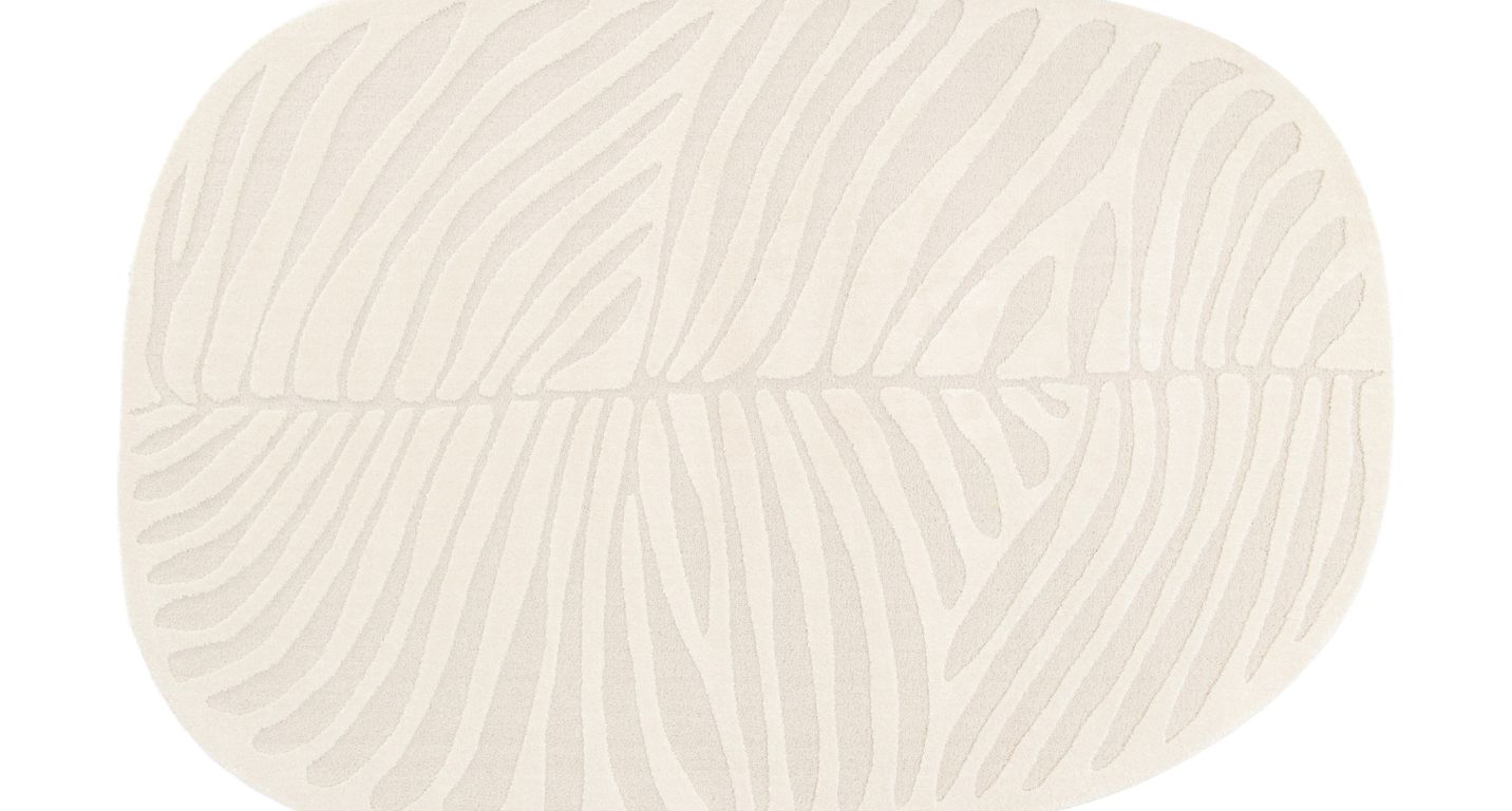 Tapis AMELI , végétal  Ecru