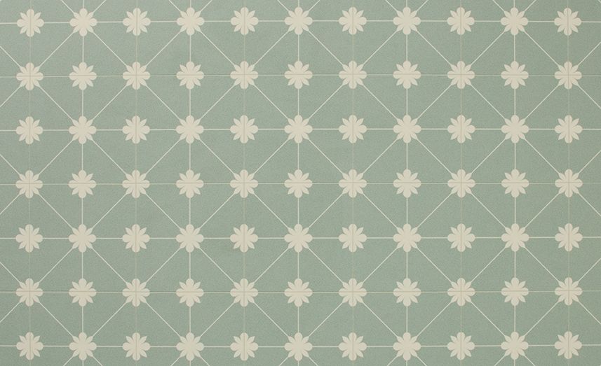 Sol vinyle rouleau ALEGRIA 2M , Carrelage fleur vert, rouleau 2.00 m