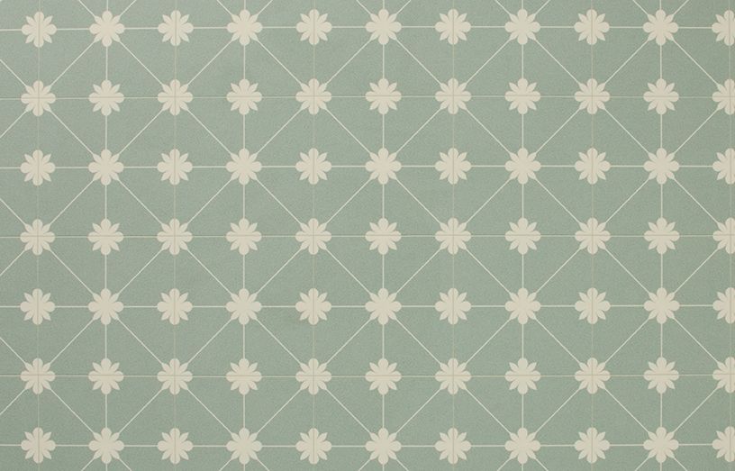 Sol vinyle rouleau ALEGRIA 2M , Carrelage fleur vert, rouleau 2.00 m