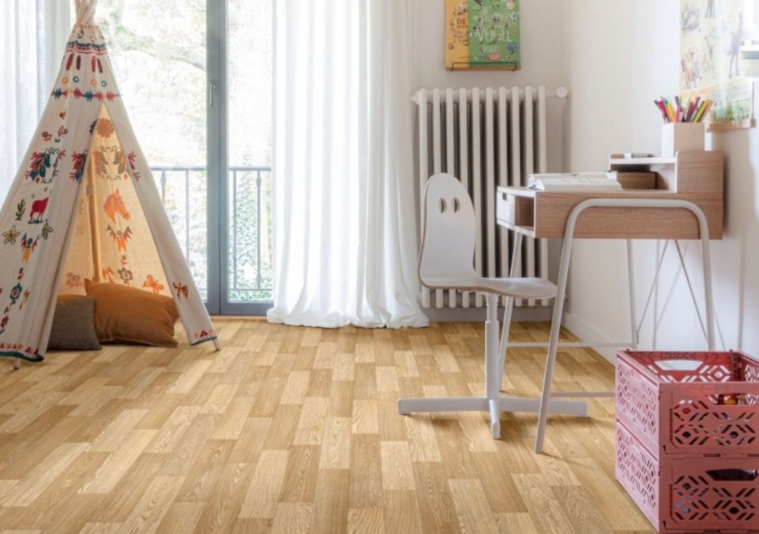 Sol vinyle rouleau ALEGRIA 2M , Bois chêne miel, rouleau 2.00 m