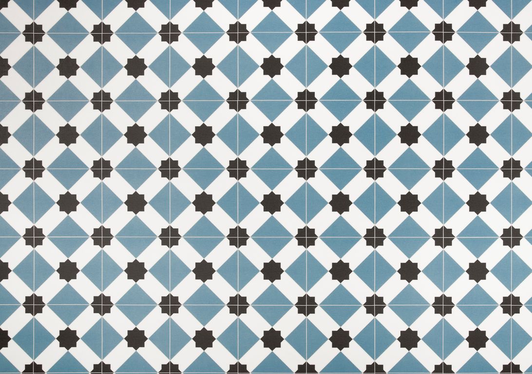 Sol vinyle rouleau ALEGRIA 2M , Carreaux ciment bleu, rouleau 2.00 m