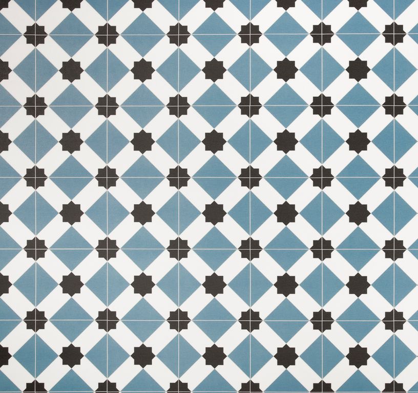 Sol vinyle rouleau ALEGRIA 2M , Carreaux ciment bleu, rouleau 2.00 m