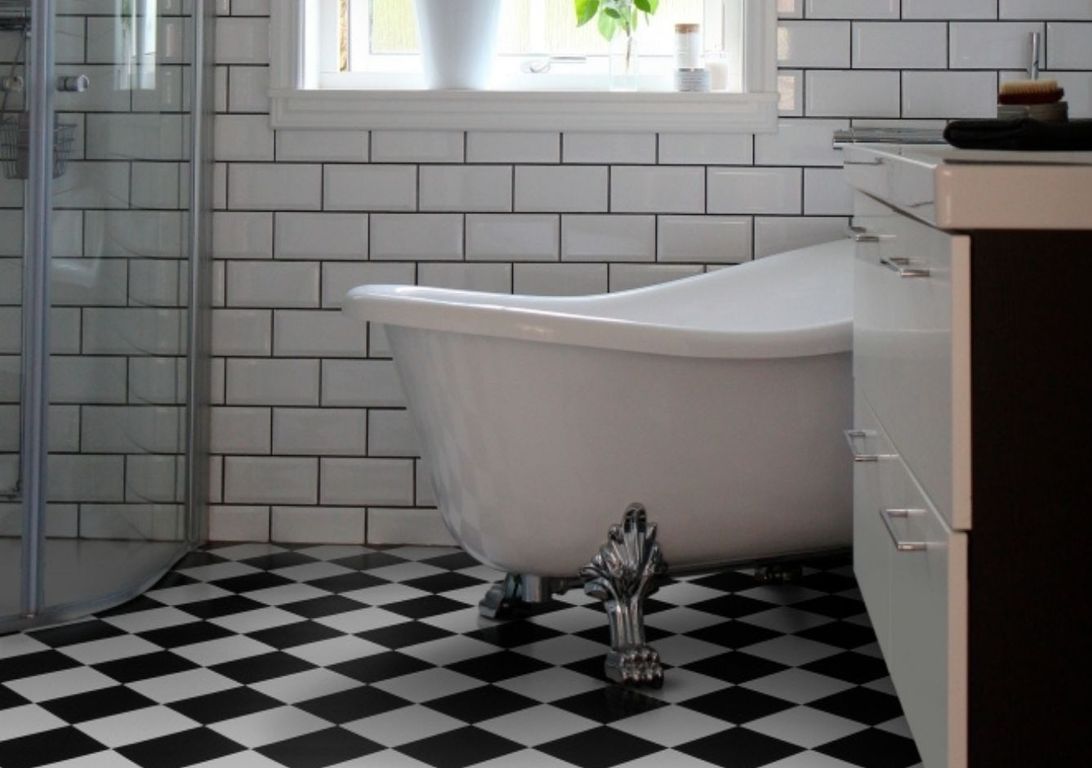 Sol vinyle rouleau ALEGRIA 2M , Motif noir et blanc, rouleau 2.00 m