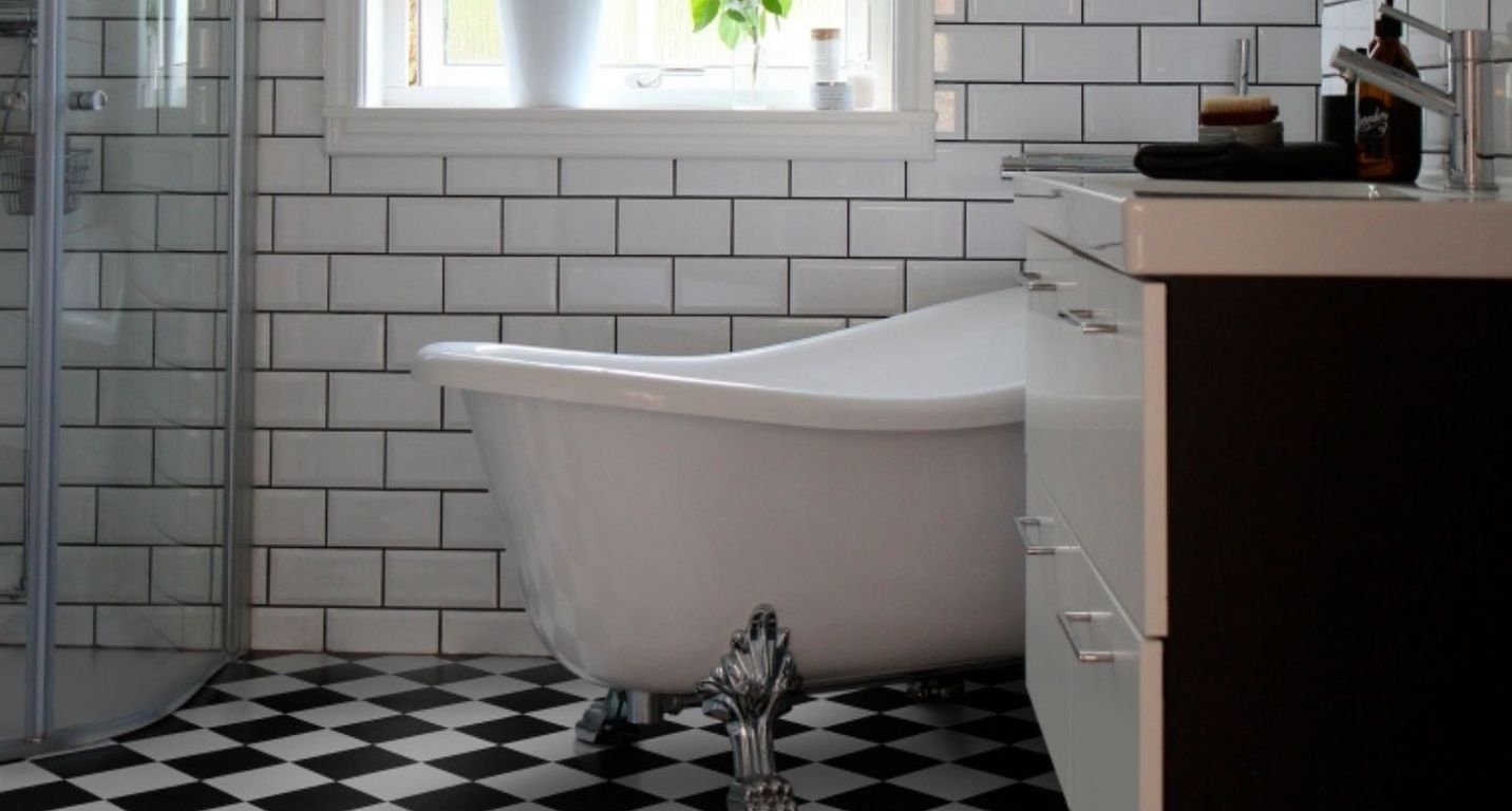 Sol vinyle rouleau ALEGRIA 2M , Motif noir et blanc, rouleau 2.00 m