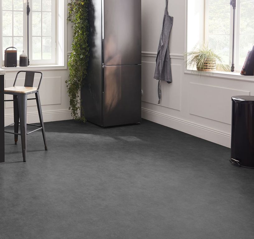 Sol vinyle rouleau TEXMARK 3M , Béton gris foncé, rouleau 3.00 m