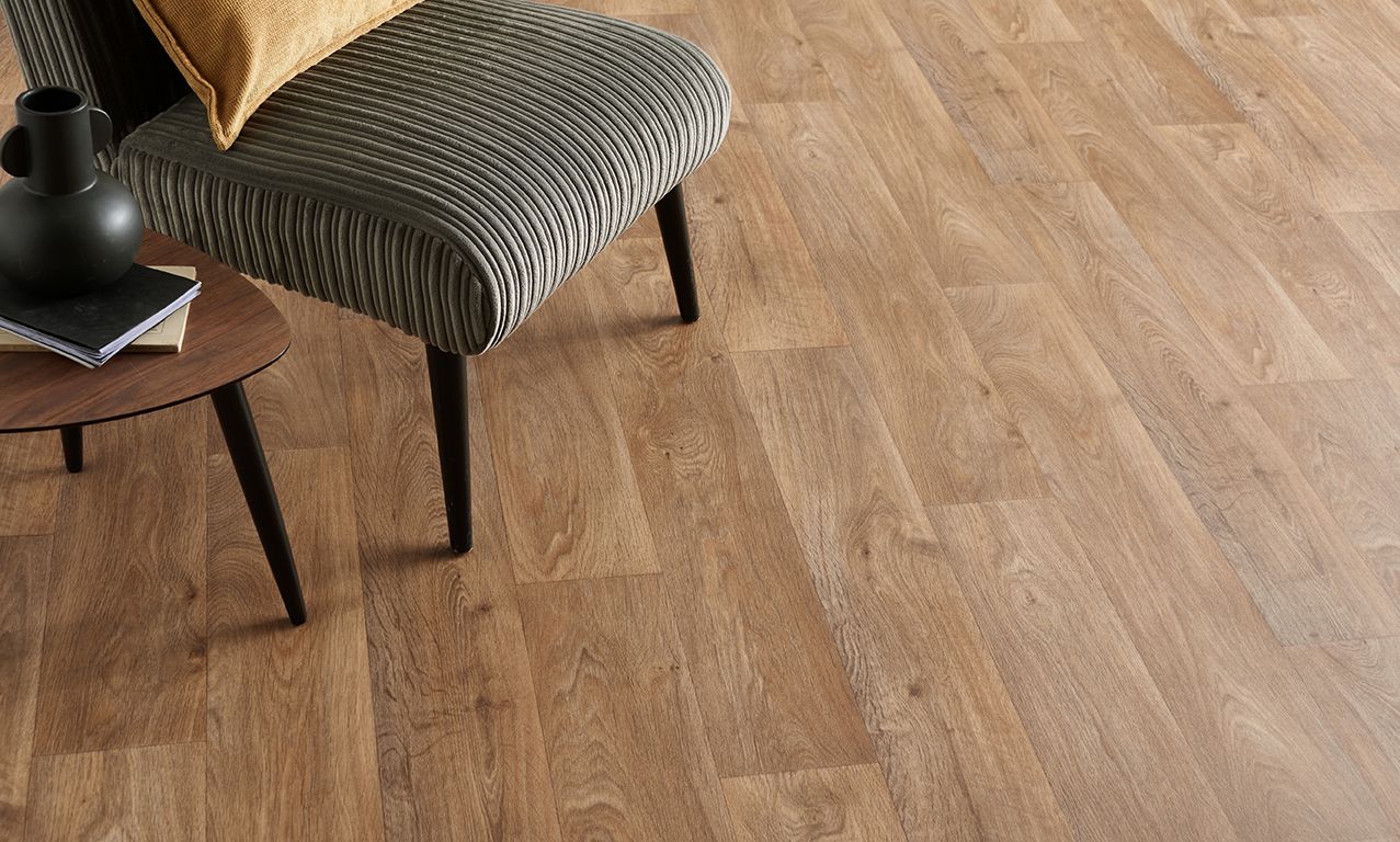 Sol vinyle rouleau TEXMARK 3M , Bois chêne doré, rouleau 3.00 m