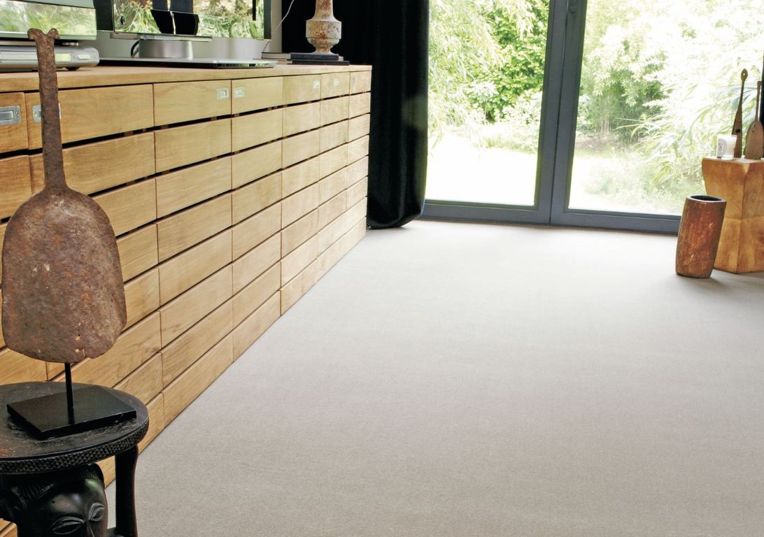 Moquette velours ANCY , col sable, rouleau 4.00 m