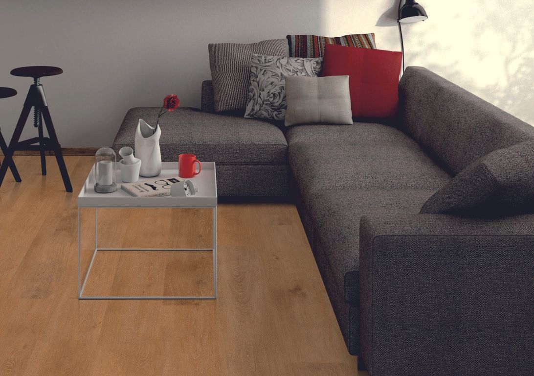 Sol vinyle RIGID CLICK 55 PREMIUM LAME , Bois chêne doré, lame 22.00 x 151.00 cm