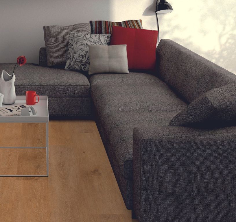 Sol vinyle RIGID CLICK 55 PREMIUM LAME , Bois chêne doré, lame 22.00 x 151.00 cm