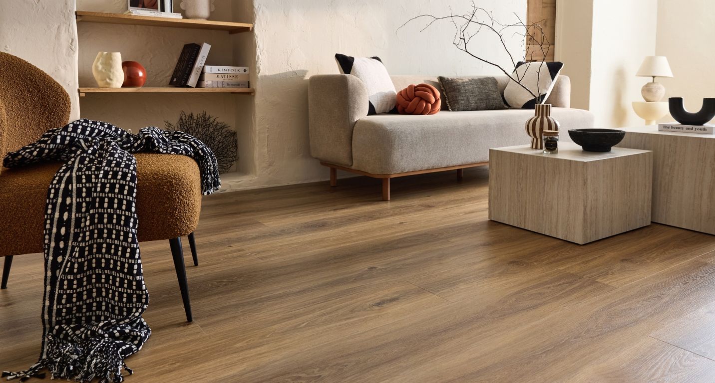 Sol vinyle RIGID CLICK 55 PREMIUM LAME , Bois chêne naturel, lame 22.00 x 151.00 cm