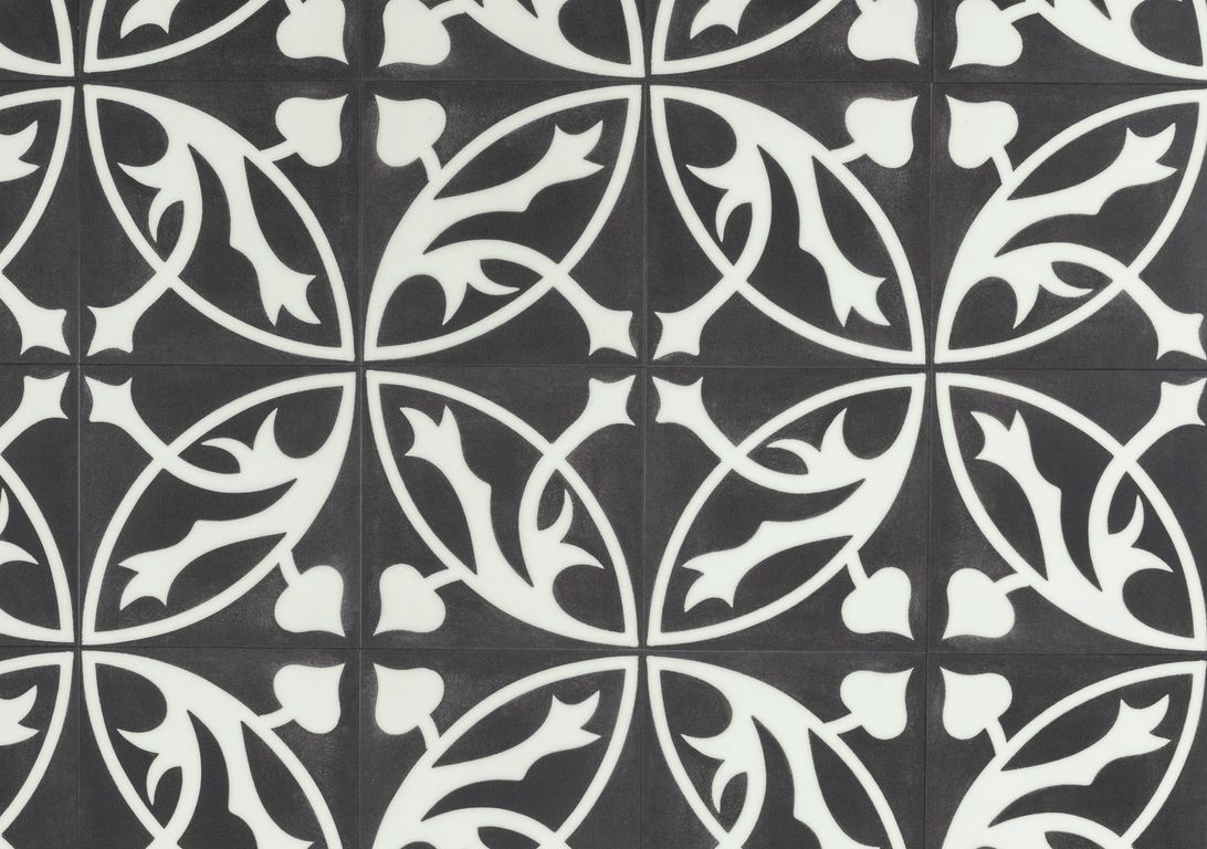 Sol vinyle MAXIMUS MINI DALLE  , Carreaux ciment noir et blanc, dalle 22.90 x 22.90 cm