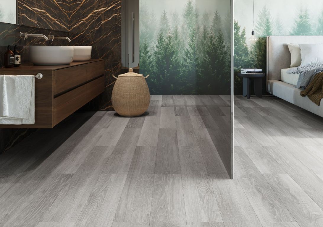 Sol vinyle MAXIMUS LAME STANDARD , Bois gris moyen, lame 17.80 x 121.90 cm