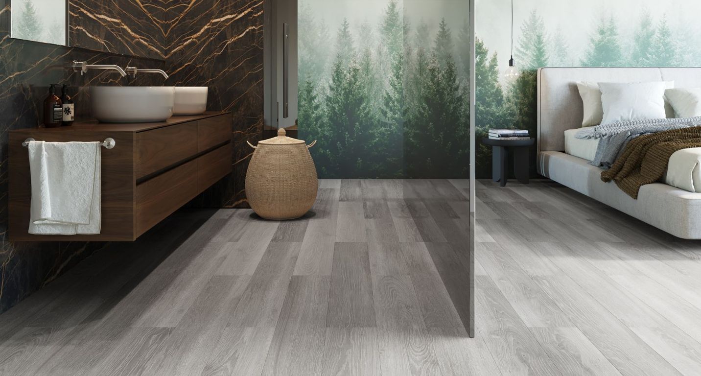 Sol vinyle MAXIMUS LAME STANDARD , Bois gris moyen, lame 17.80 x 121.90 cm