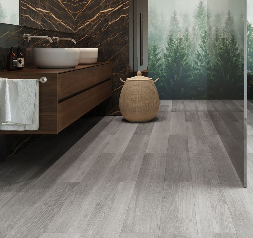 Sol vinyle MAXIMUS LAME STANDARD , Bois gris moyen, lame 17.80 x 121.90 cm