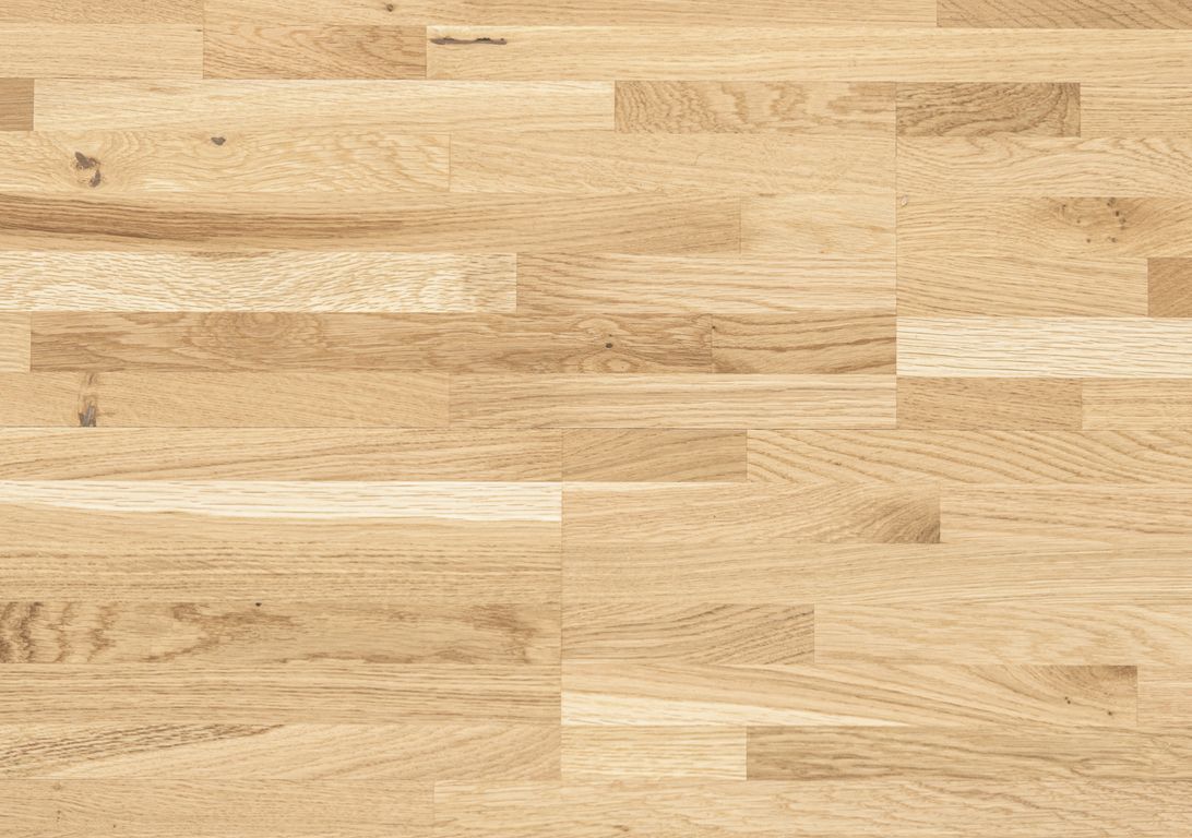 Parquet contrecollé 6 FRISES Chêne courant, chêne naturel, verni, larg. 18.00 cm