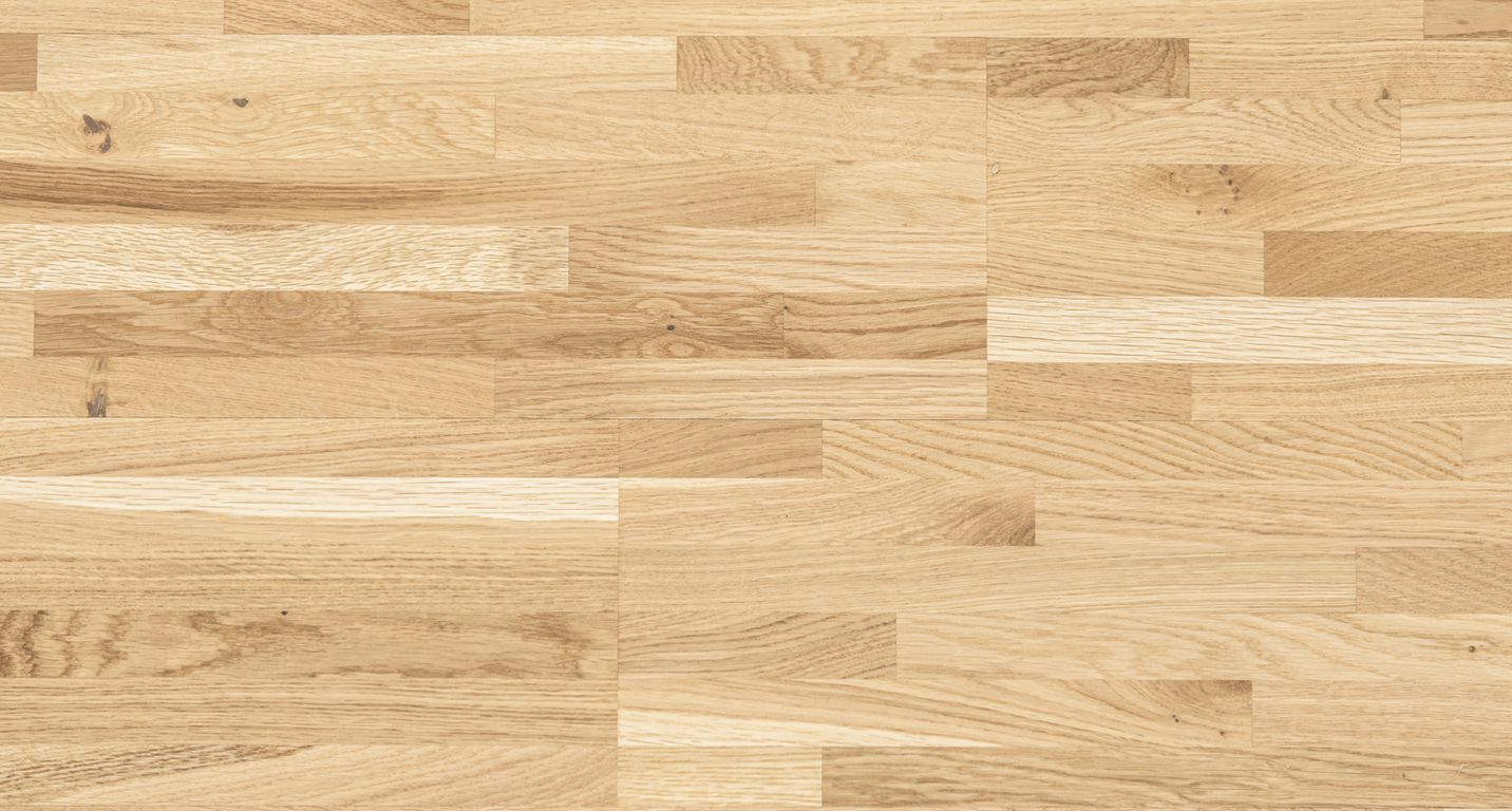 Parquet contrecollé 6 FRISES Chêne courant, chêne naturel, verni, larg. 18.00 cm