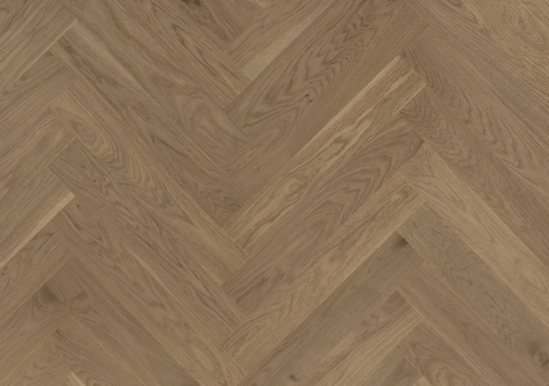 Parquet contrecollé BATON ROMPU 95 CHENE COURANT, chêne marron moyen, verni, larg. 9.50 cm