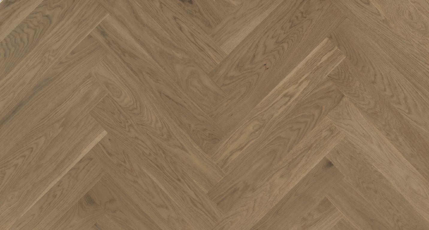 Parquet contrecollé BATON ROMPU 95 CHENE COURANT, chêne marron moyen, verni, larg. 9.50 cm