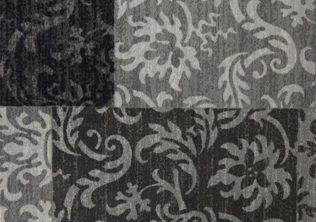 Moquette imprimée VINTAGE FLOWER, col gris, rouleau 4.00 m