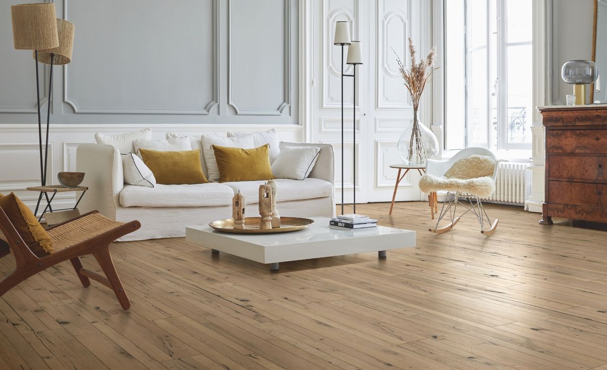 Parquet contrecollé TRENDTIME 190 3 FRISES Chêne vintage, chêne naturel, huilé, larg. 19.00 cm
