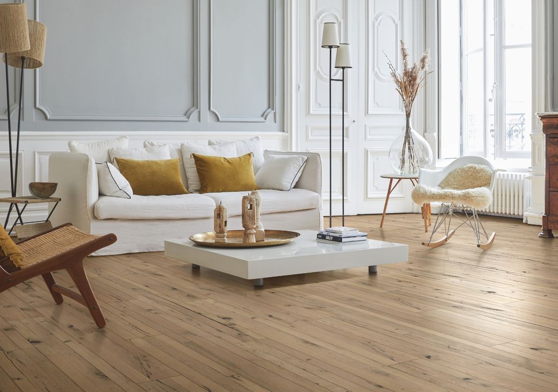 Parquet contrecollé TRENDTIME 190 3 FRISES Chêne vintage, chêne naturel, huilé, larg. 19.00 cm