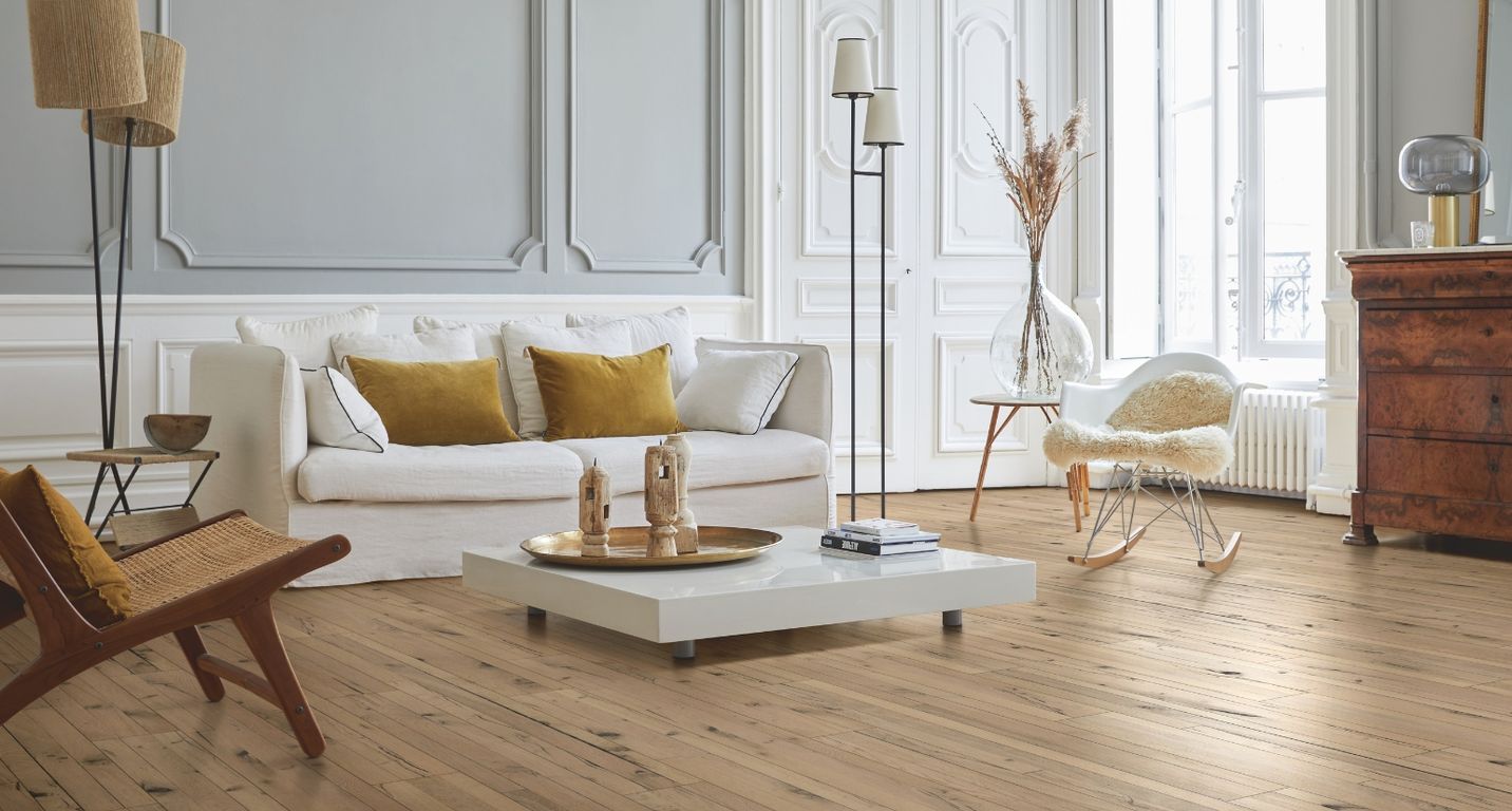 Parquet contrecollé TRENDTIME 190 3 FRISES Chêne vintage, chêne naturel, huilé, larg. 19.00 cm