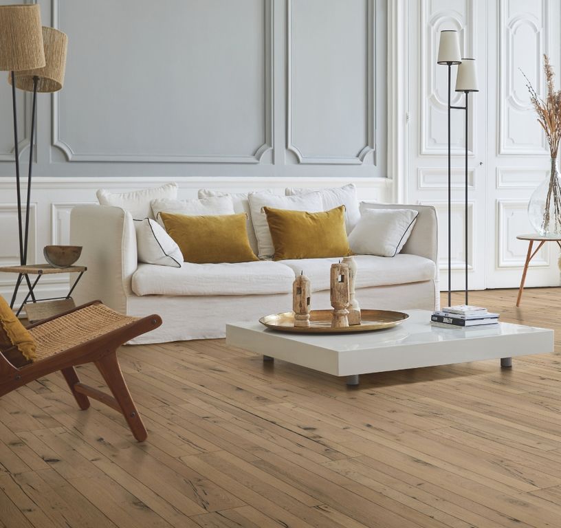 Parquet contrecollé TRENDTIME 190 3 FRISES Chêne vintage, chêne naturel, huilé, larg. 19.00 cm