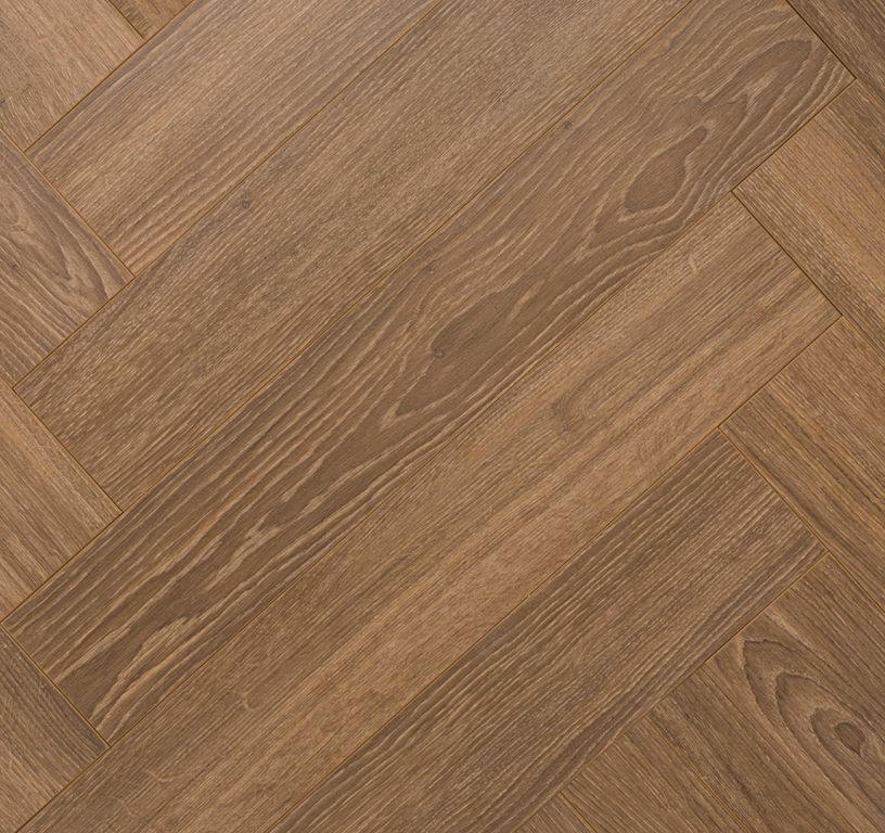 Sol stratifié TRENDTIME 3 BIS Parador, aspect Marqueterie chêne brun, lame 14.30 x 85.80 cm